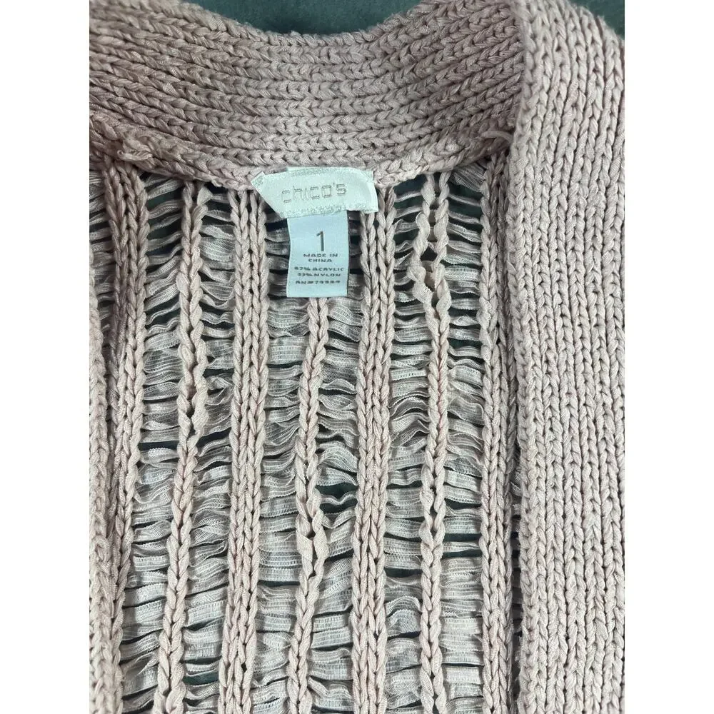 Chico's Moonlight Mauve Jenna Cardigan Sweater Women's Size 1 XXS Elegance